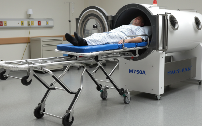 People undergoing hyperbaric oxygen chamber treatment