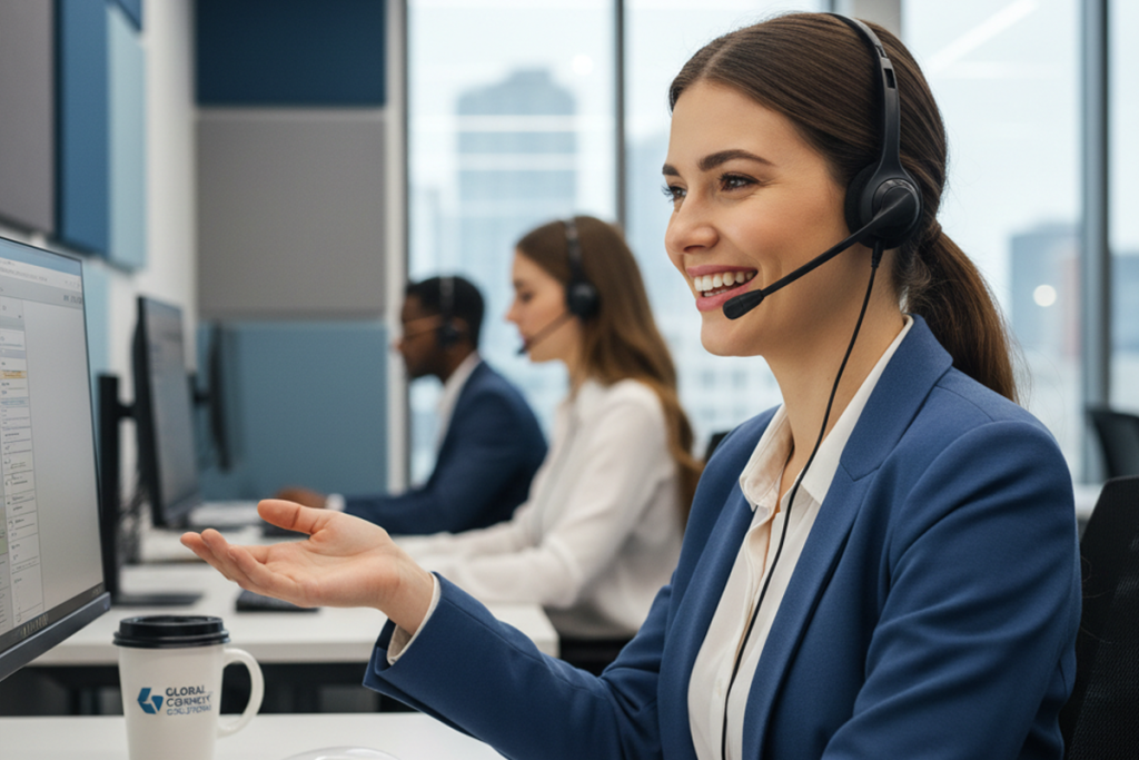 Un operateur qui repond aux messages des clients