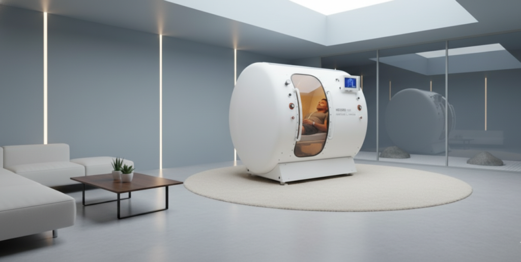 Athlet in der HE5000-Überdruckkammer