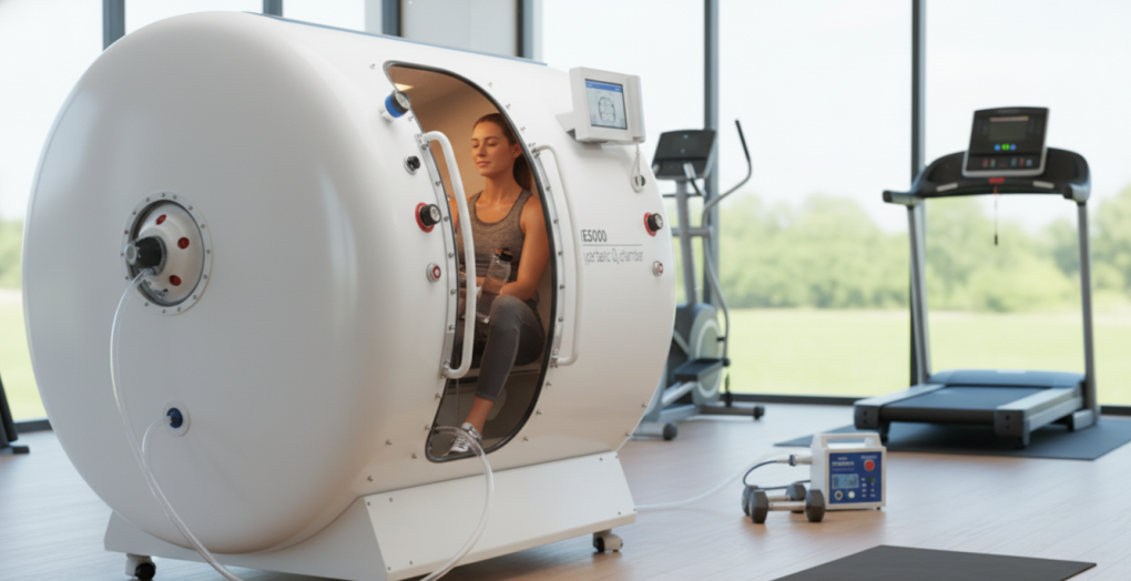 Los atletas utilizan una cámara de oxígeno hiperbárico