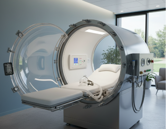 a photo of an open hyperbaric chamber
