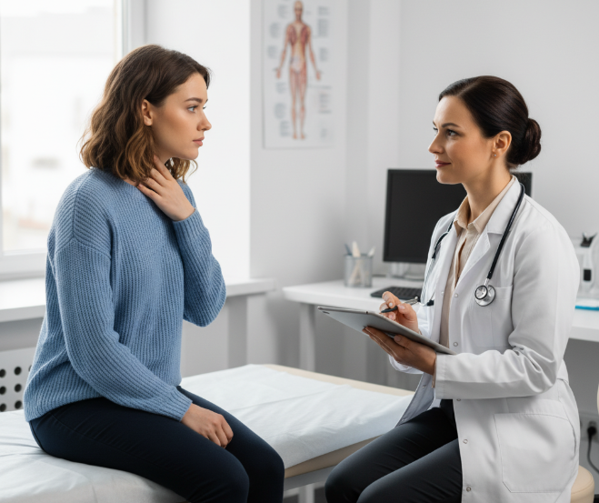Images of doctors conducting consultations