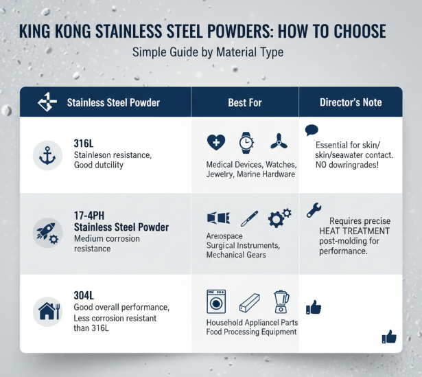 Illustrative diagram of stainless steel powder