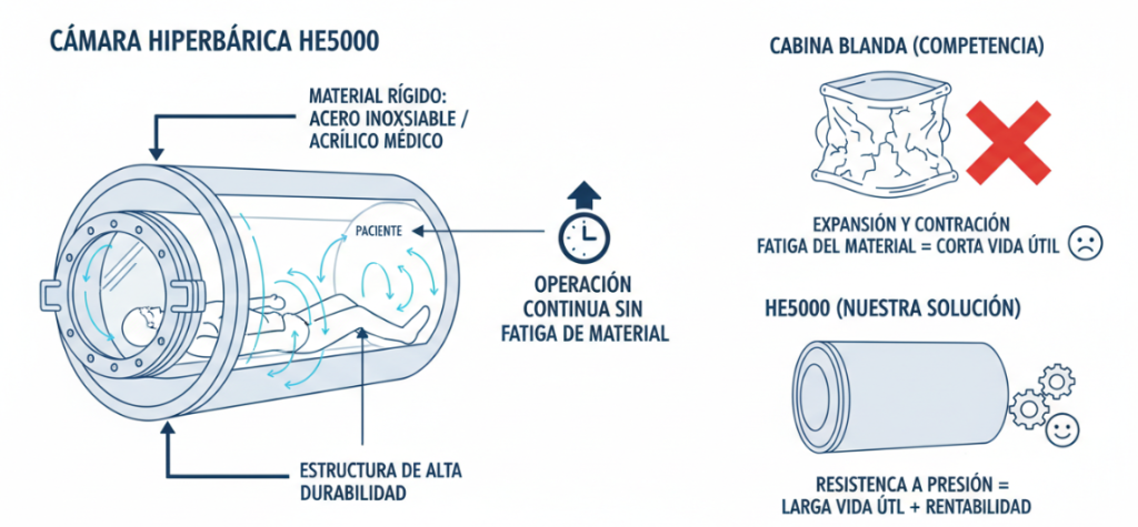 Material advantages of hyperbaric oxygen chambers