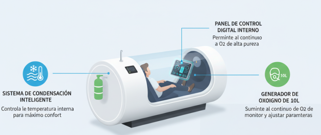 Características de la cámara de oxígeno hiperbárico HE5000