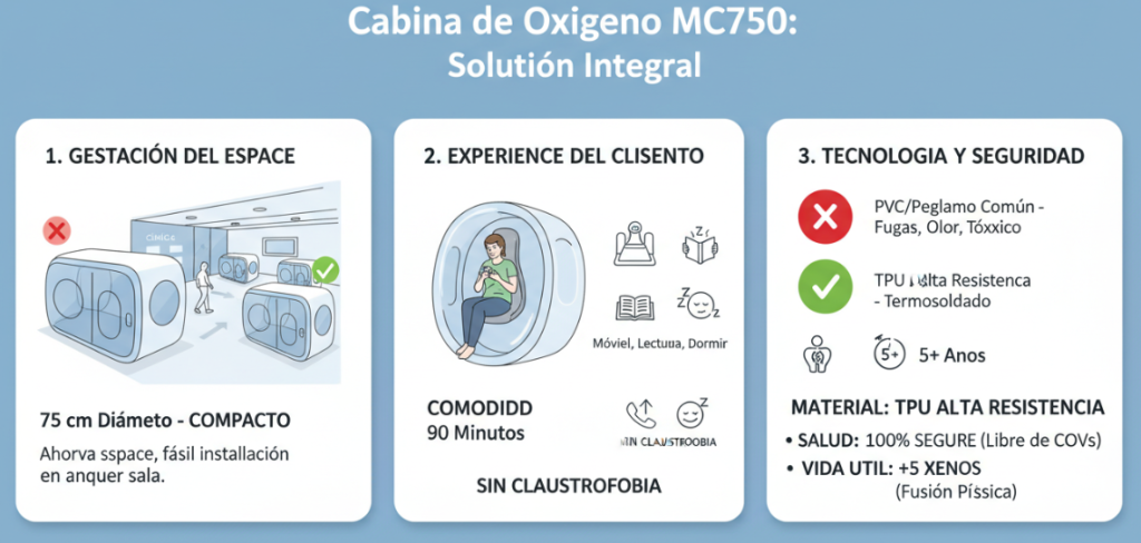 Ventajas y características de la cámara de oxígeno hiperbárico MC750