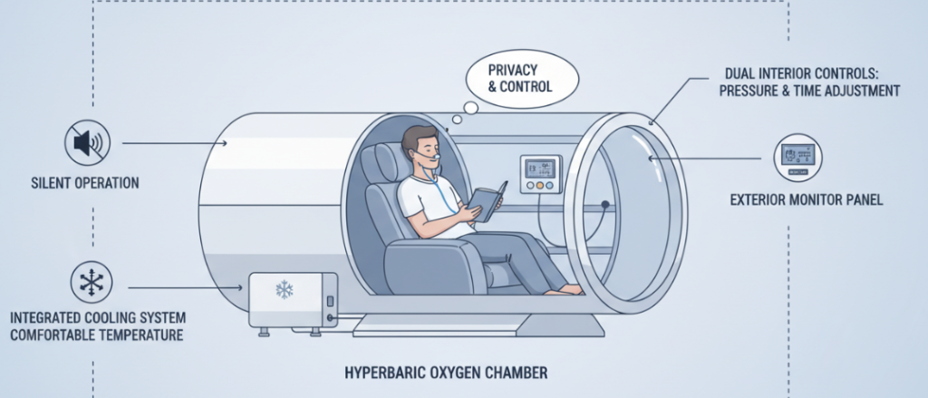 1.5ata hp1501-75 cámara hiperbárica excelente silencio y control de temperatura