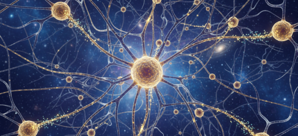 An artistic rendering of brain neural synapses