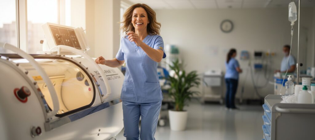 After the patient received hyperbaric oxygen therapy