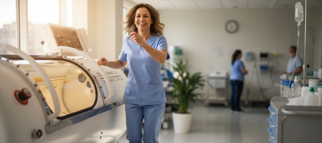 After the patient received hyperbaric oxygen therapy