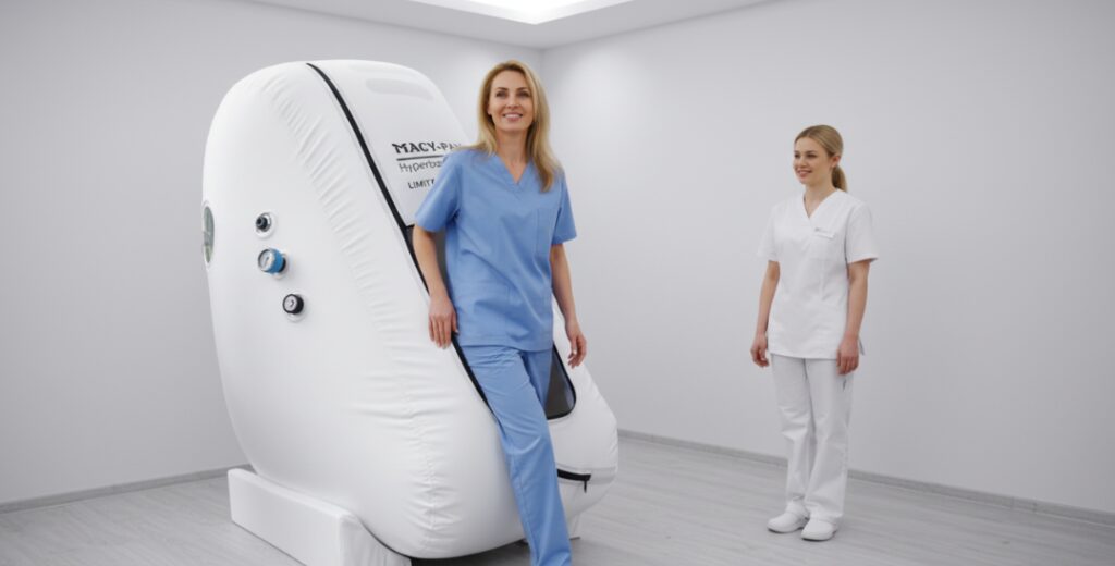 After the patient used the hyperbaric chamber