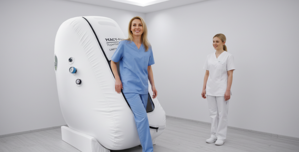 After the patient used the hyperbaric chamber