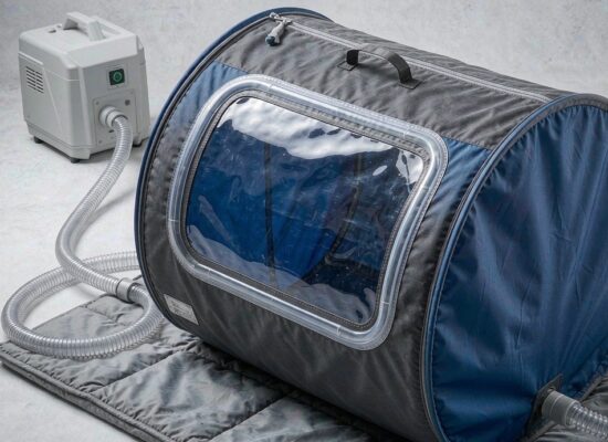 Soft hyperbaric chamber with compressor and concentrator
