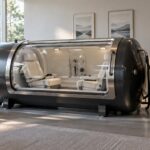 two person hard shell hyperbaric chamber with two seats inside and external control unit