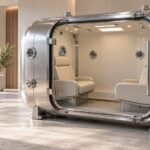 Concept image of a two-person luxury hyperbaric chamber