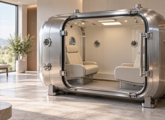 Concept image of a two-person luxury hyperbaric chamber