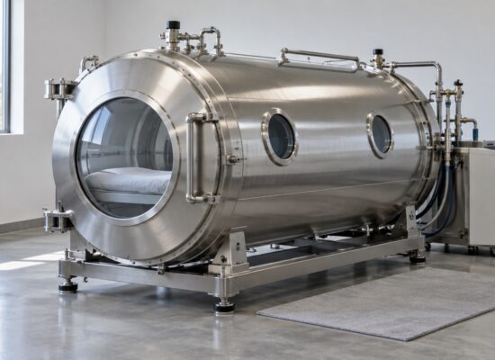 Generic stainless steel hyperbaric chamber concept image